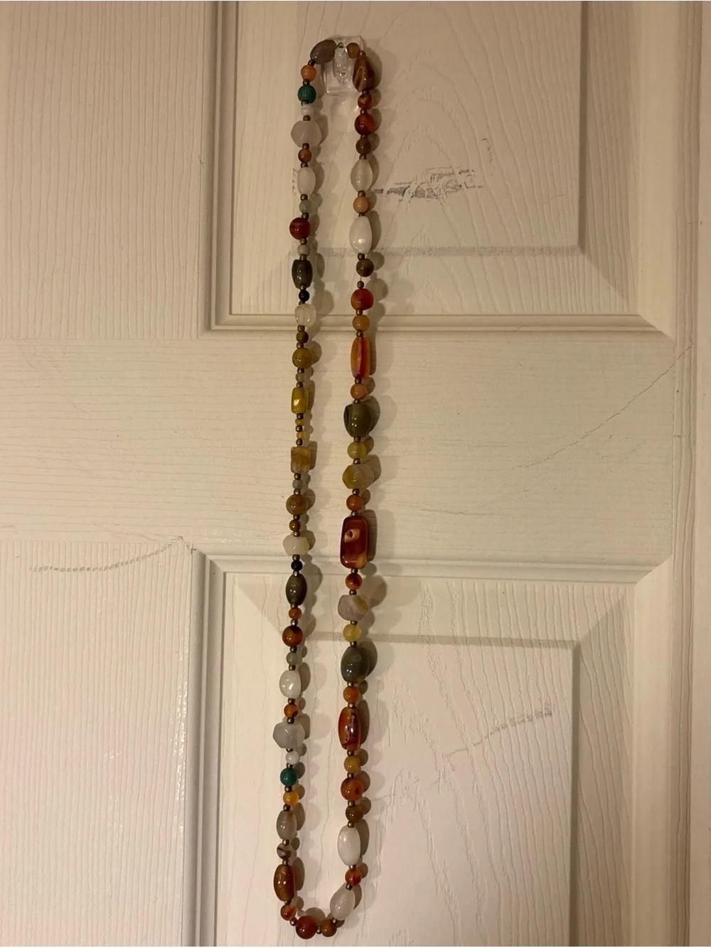 Handmade Multicolor Beaded Wall Hanging Necklace 16”